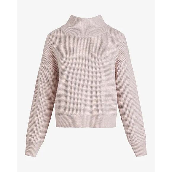 Express‎ Light Pink Waffle Knit Mock Neck Sweater - Size XL - Picture 1 of 7